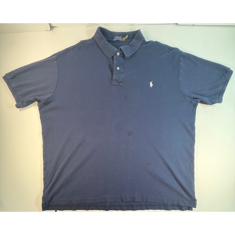 Polo Ralph Lauren Mens 2XB Navy Blue Short Sleeve Pony Logo Polo Shirt